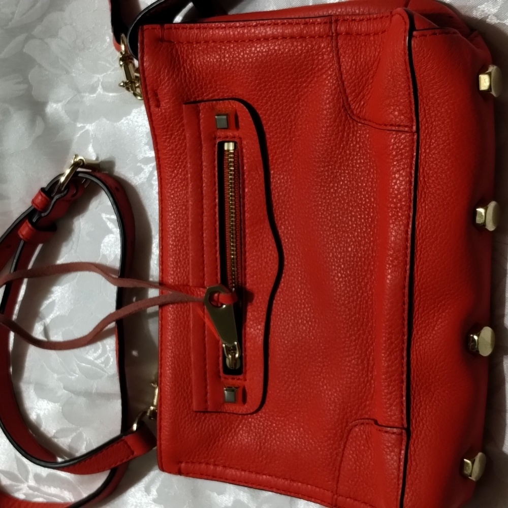 Rebecca Minkoff Small orange leather crossbody boxa